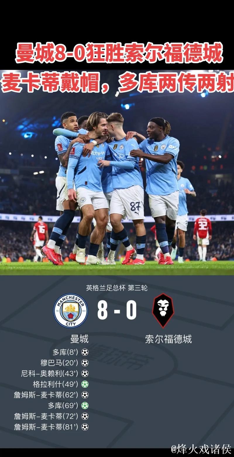 足总杯-麦卡蒂帽子戏法格拉利什破门 曼城8-0胜 足总杯-麦卡蒂帽子戏法格拉利什破门 曼城8-0胜